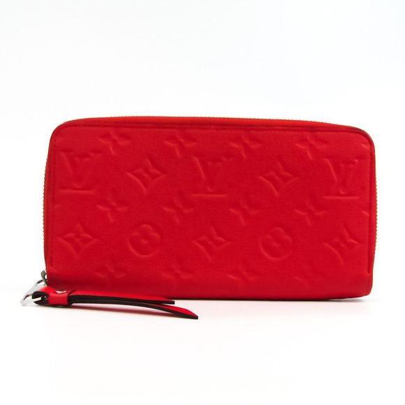 Louis Vuitton Monogram Emplant Zippy Wallet Red - Picture 1 of 4